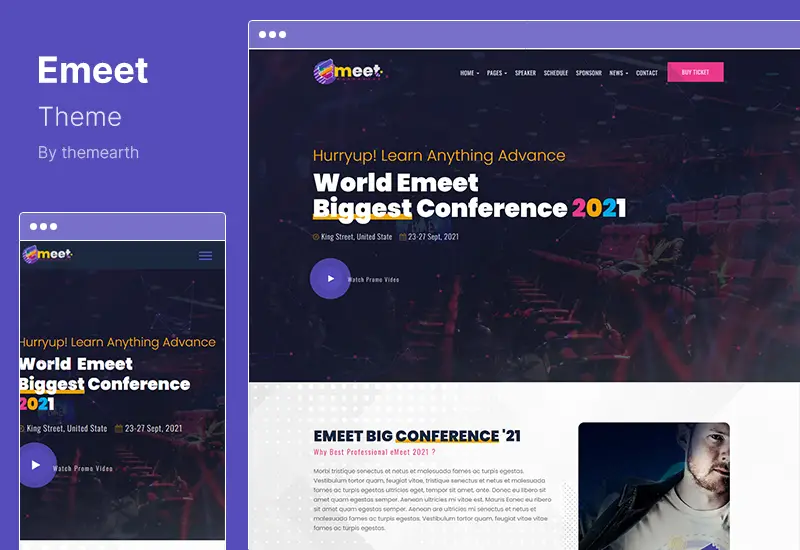 Emeet Theme - Event, Conference  Meetup WordPress Theme