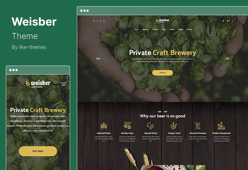Weisber Theme - Craft Beer  Brewery WordPress Theme