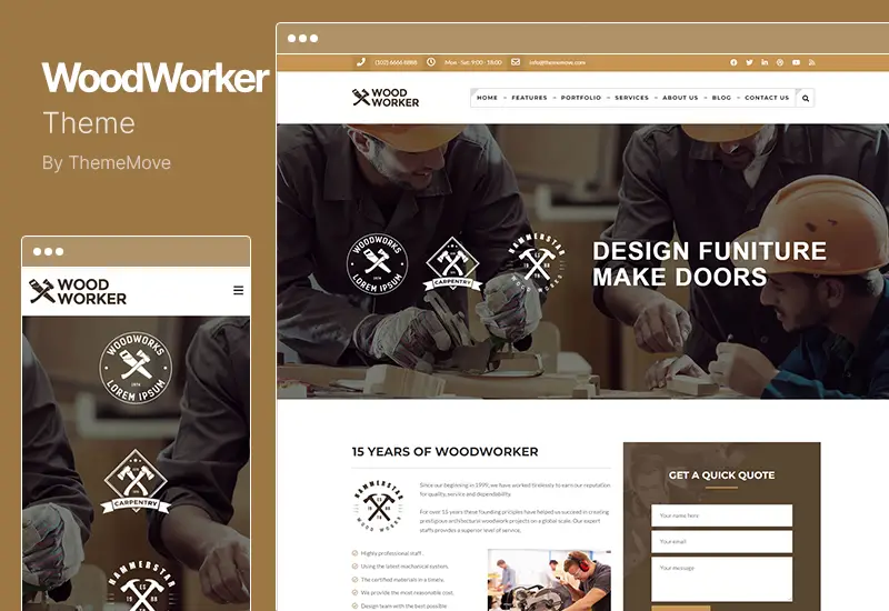 WoodWorker Theme - Carpenter Handy Service WordPress Theme