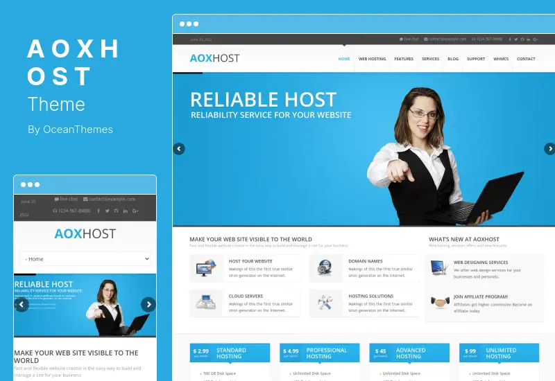 Aox Host Theme - A Professional Hosting and WHMCS WordPress Theme 