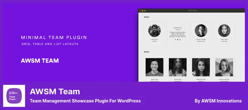 AWSM Team Plugin - Team Management Showcase Plugin for WordPress