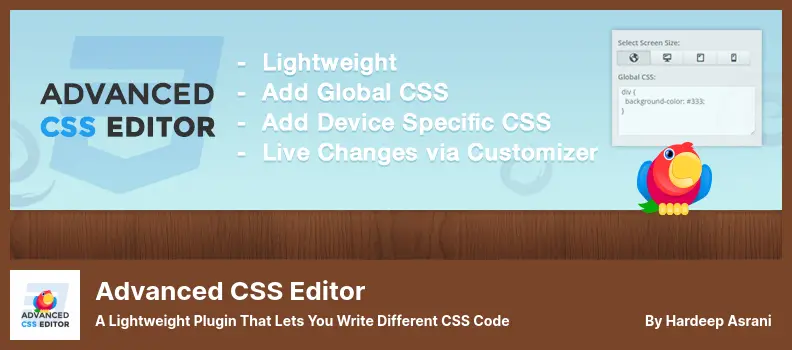 Advanced CSS Editor Plugin - A Lightweight Plugin That Lets You Write Different CSS Code