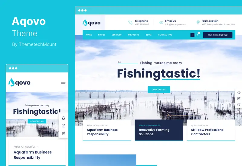 Aqovo Theme - Aqua Farm & Fishery Services WordPress Theme