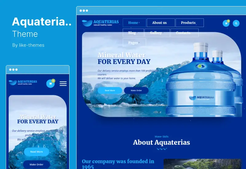 Aquaterias Theme - Bottled Drinking Water Delivery WordPress Theme