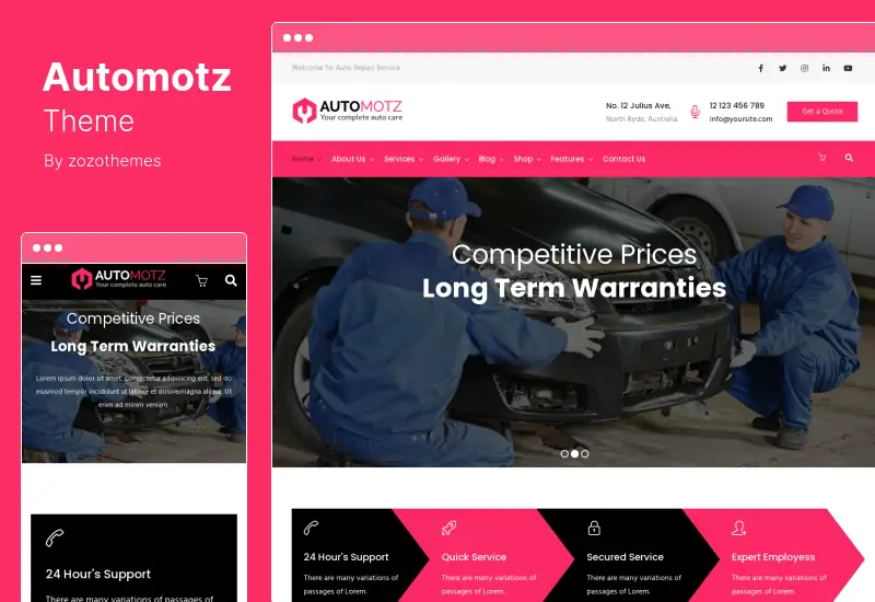 Automotz Theme - Auto Repair Services WordPress Theme