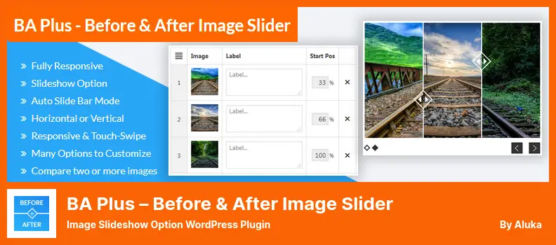BA Plus – Before & After Image Slider Plugin - Image Slideshow Option WordPress Plugin