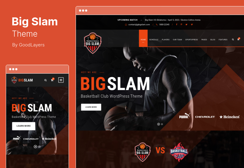 Big Slam Theme - Sport Club WordPress Theme