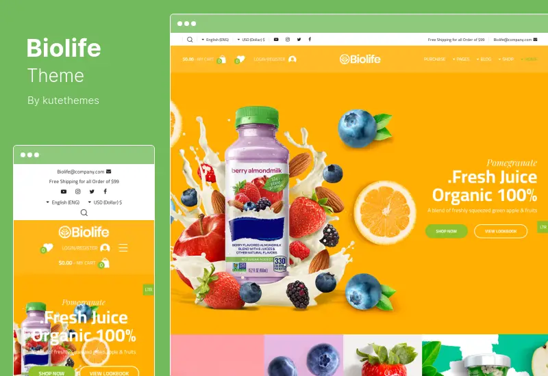 Biolife Theme - Organic Food & RTL Support  WordPress Theme  