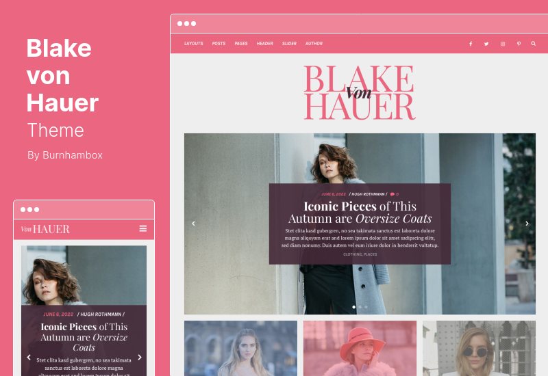 Blake von Hauer Theme - Editorial Fashion Magazine WordPress Theme