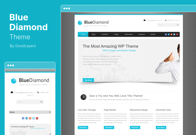 Blue Diamond Theme - Responsive Corporate WordPress Theme