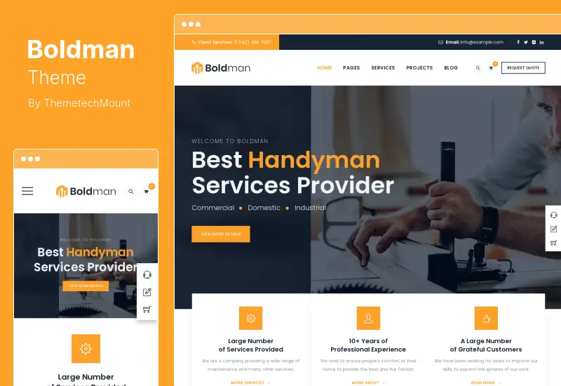 Boldman Theme - Handyman Renovation Services WordPress Theme