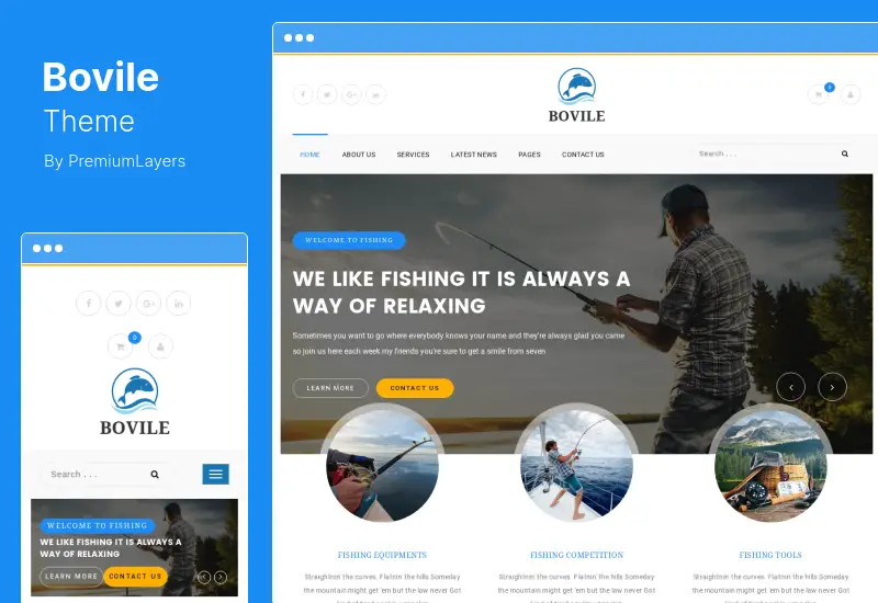 Bovile Theme - Fishing WordPress Theme