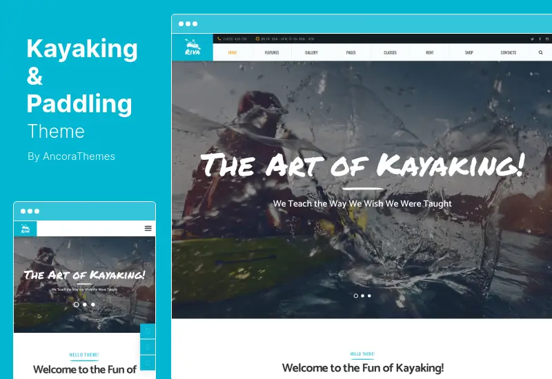 Kayaking & Paddling Theme - Kayaking / Paddling / Water Sports & Outdoors WordPress Theme