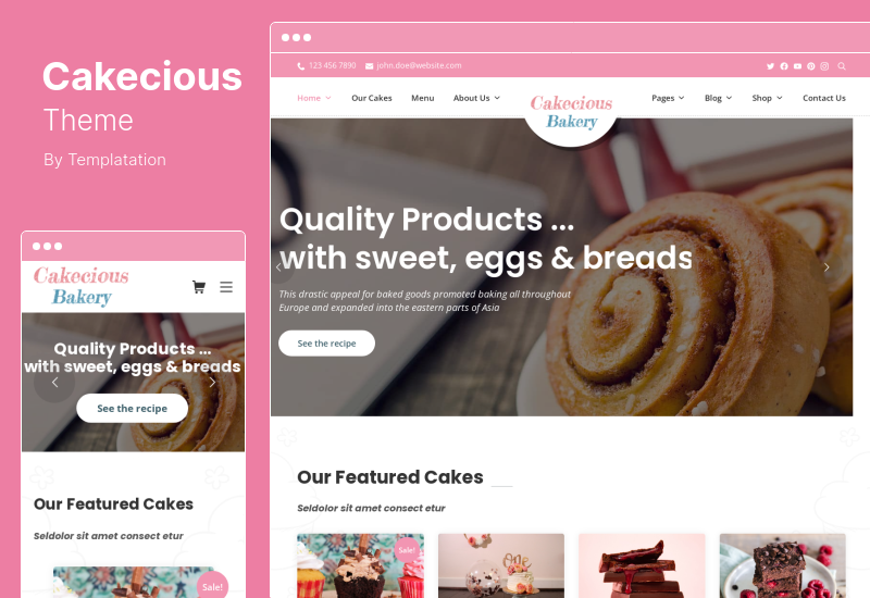 Cakecious Theme - Cake Bakery Food WordPress Theme