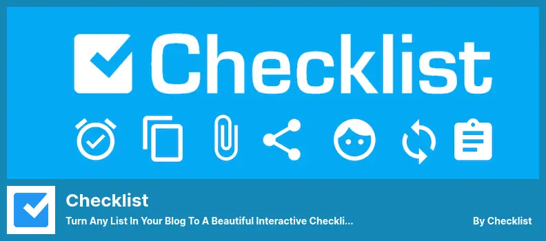 Checklist Plugin - Turn Any List in Your Blog to a Beautiful Interactive Checklist