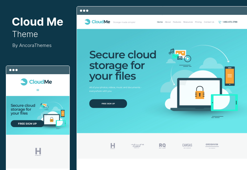 CloudMe Theme - Cloud Storage & File-Sharing Services WordPress Theme