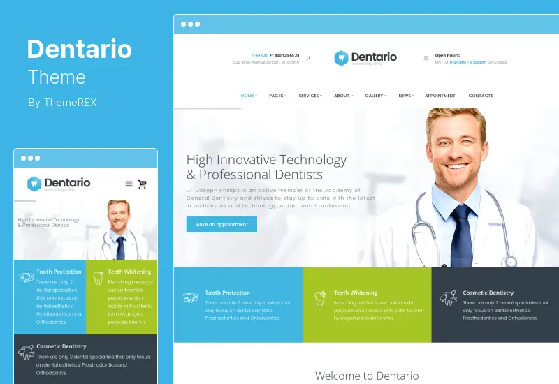Dentario Theme - Dentist, Medical & Healthcare WordPress Theme