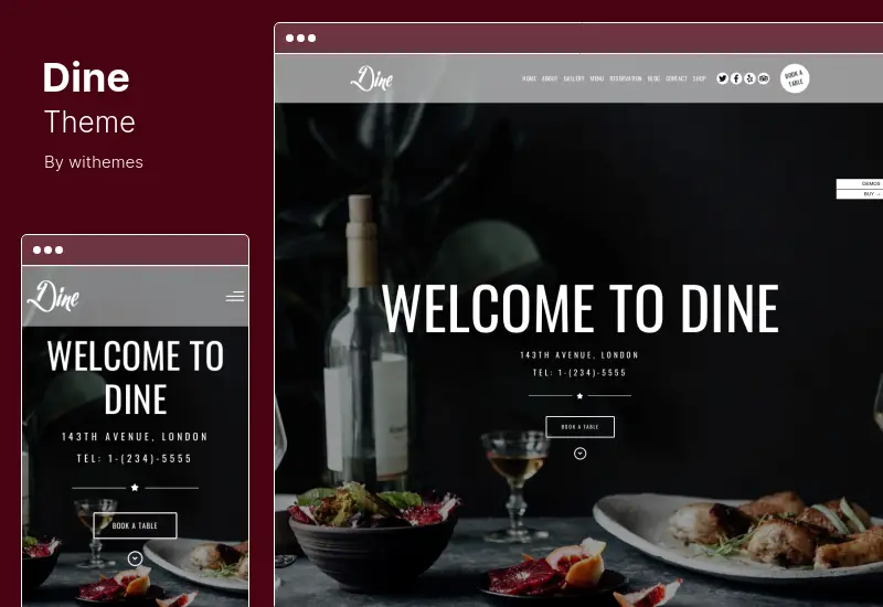 Dine Theme - Elementor Restaurant WordPress Theme