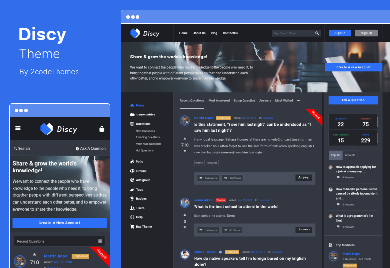 Discy Theme - Social Questions and Answers WordPress Theme