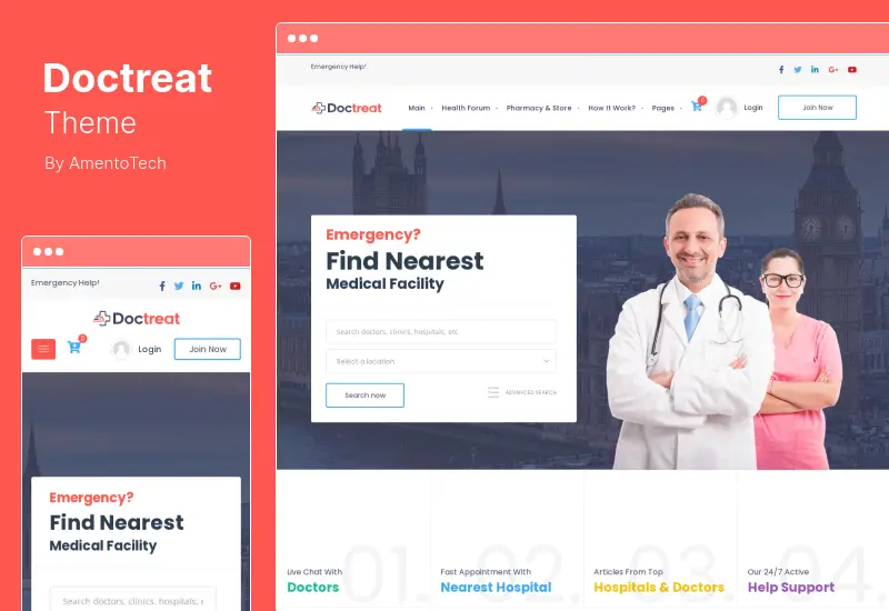 Doctreat Theme - Doctors Directory WordPress Theme
