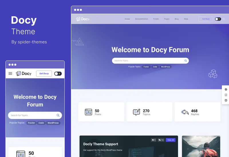 Docy Theme - Documentation Knowledge Base With Helpdesk Forum WordPress Theme 