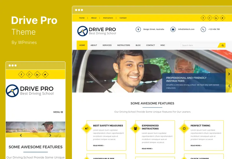 Drive Pro Theme - Driving School WordPress Theme