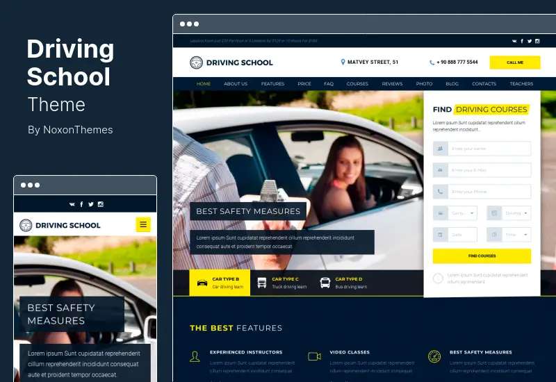 Driving School Theme - Driving School WordPress Theme