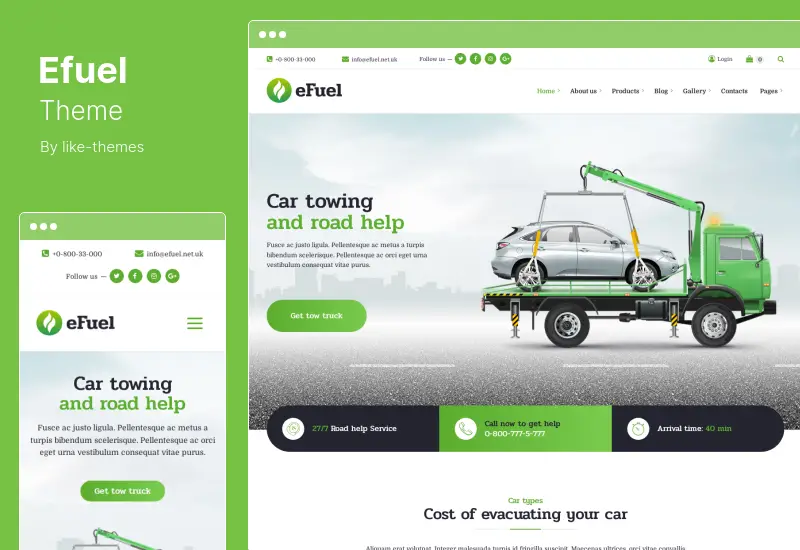 Efuel Theme - Electric Car Rental & EV Charging WordPress Theme