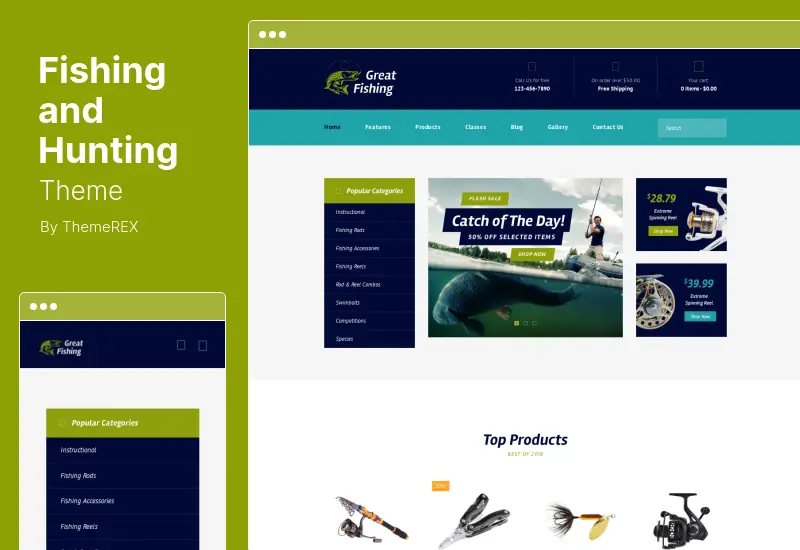 Fishing and Hunting Theme - Fishing and Hunting Hobby WordPress Theme