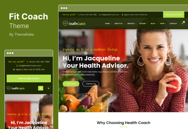 Fit Coach Theme - Health, Yoga Lifestyle WordPress Theme