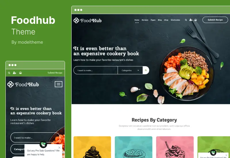 Foodhub Theme - Recipes WordPress Theme