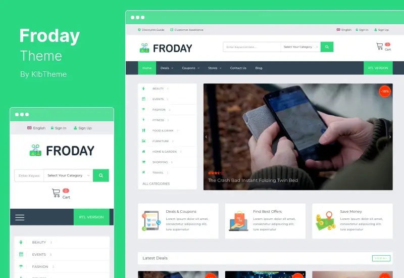 Froday Theme - Coupons and Deals WordPress Theme