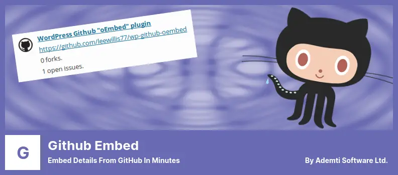 Github Embed Plugin - Embed Details From GitHub in Minutes