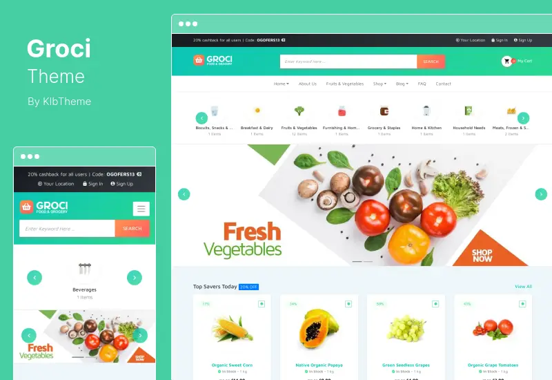 Groci Theme - Organic Food and Grocery Market WordPress Theme