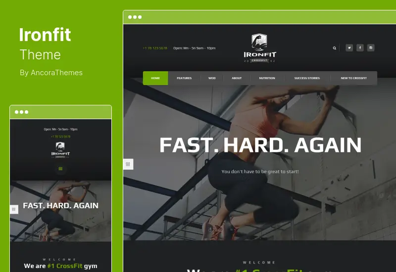 Ironfit Theme - Fitness, Gym and  Crossfit WordPress Theme