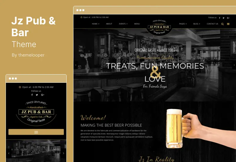 Jz Pub & Bar Theme - Pub & Bar WordPress Theme