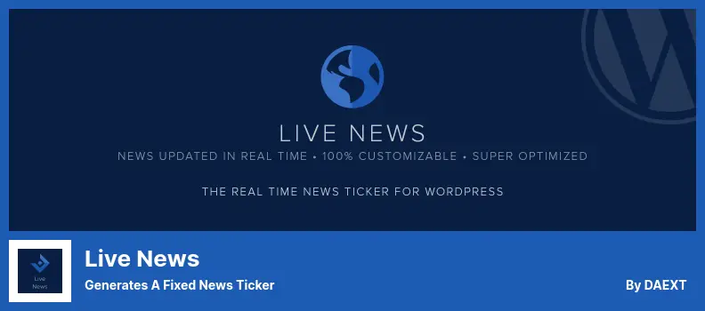 Live News Plugin - Generates a Fixed News Ticker