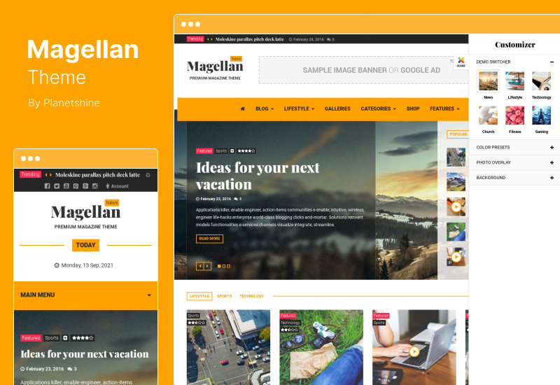 Magellan Theme - Video News & Reviews Magazine WordPress Theme