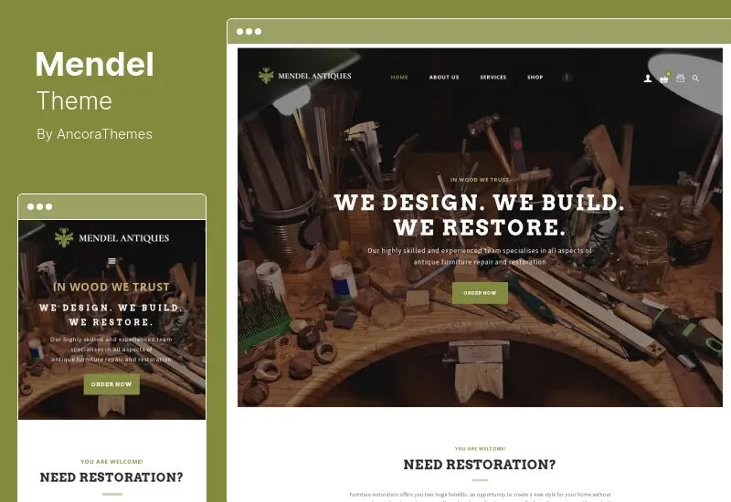 Mendel Theme - Furniture Design & Interior Restoration WordPress Theme