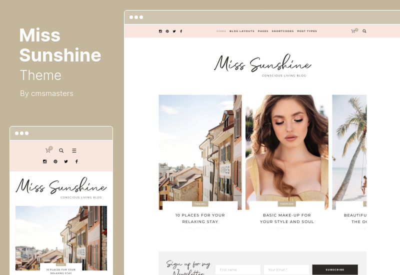 Miss Sunshine Theme - Women Lifestyle Blog WordPress Theme