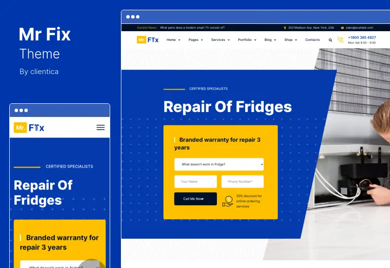 MrFix Theme - Appliances Repair Services WordPress Theme