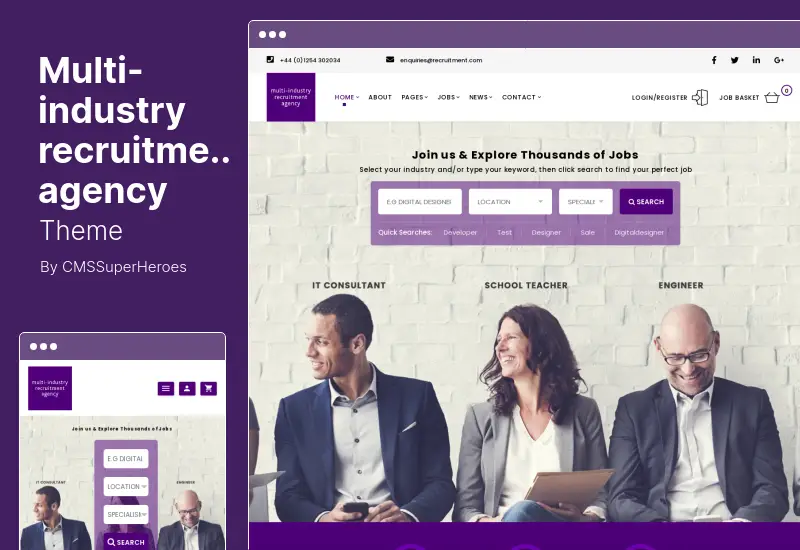Multi-Industry Recruitment Agency Theme - Multi-Industry Responsive WordPress Theme