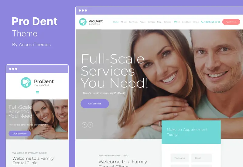 ProDent Theme - Dental Clinic & Healthcare Doctor WordPress Theme