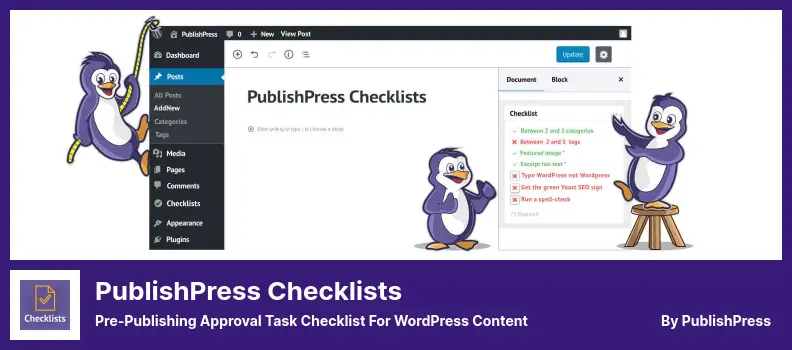 PublishPress Checklists Plugin - Pre-Publishing Approval Task Checklist for WordPress Content