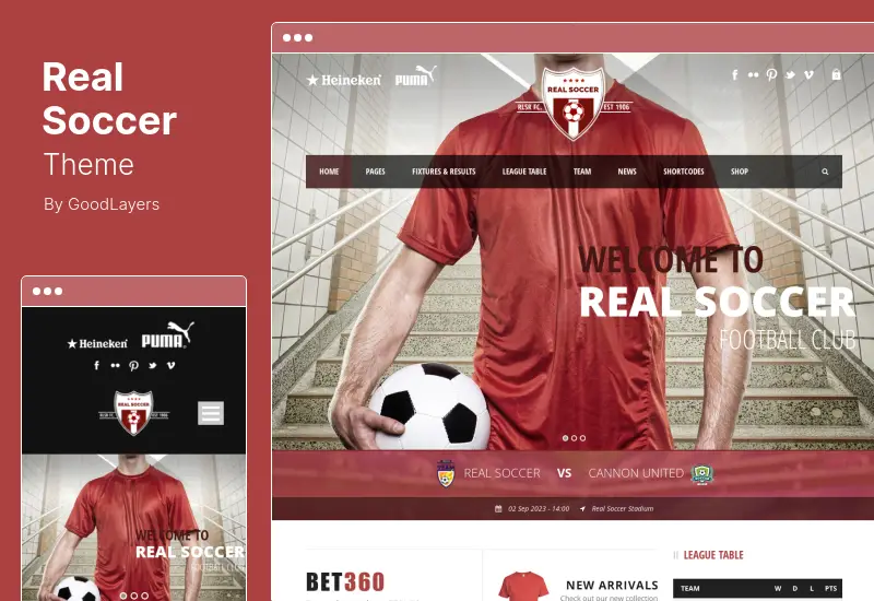 Real Soccer Theme - Sport Clubs WordPress Theme