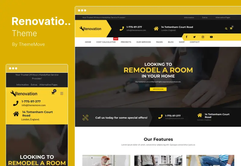 Renovation Theme - Repair Service, Home Maintenance Elementor WordPress Theme