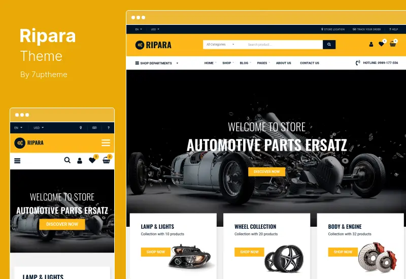 Ripara Theme - Auto Repair & Car WooCommerce WordPress Theme