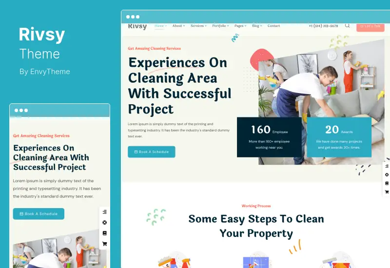 Rivsy Theme - Cleaning Services WordPress Theme