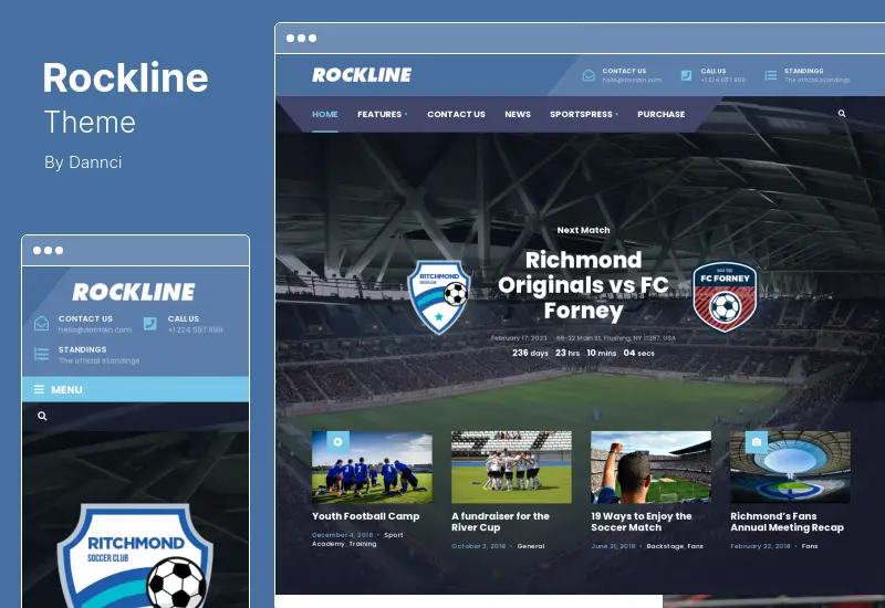 Rockline Theme - Sport News Club WordPress Theme