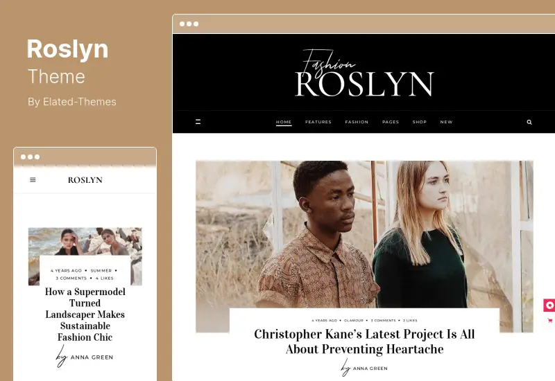 Roslyn Theme - Blogger Fashion Magazine WordPress Theme